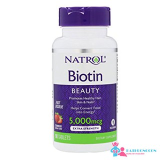 Natrol Biotin 5000 Mcg 250 Viên Hỗ Trợ Mọc Tóc, Giúp Móng Khỏe (Mẫu mới)