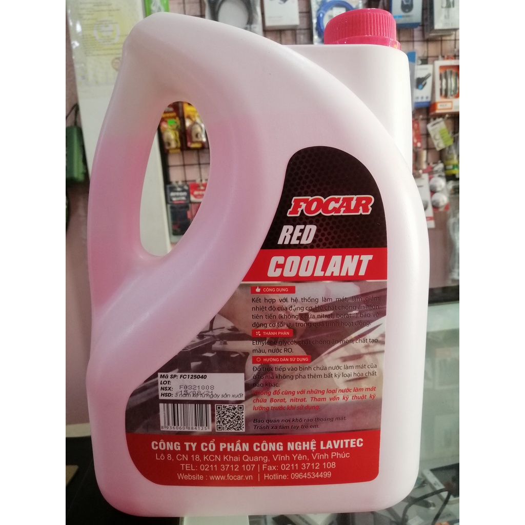 Nước làm mát động cơ FOCAR Red Coolant 4L