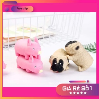 combo đồ chơi" chó & heo ", đồ chơi heo dẻo siêu cute, heo dẻo