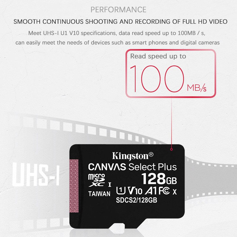 Thẻ nhớ Micro SD Class 10 100MB/ s 16GB / 32GB / 64GB / 128GB đầu cắm TF cho camera quan sát