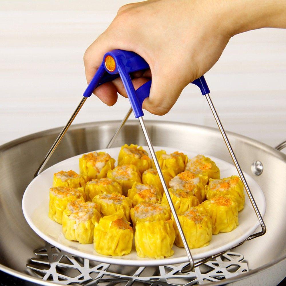 Dụng Cụ Kẹp Chén Dĩa Bằng Thép Không Gỉ Chống Bỏng Đa Năng Thông Dụng