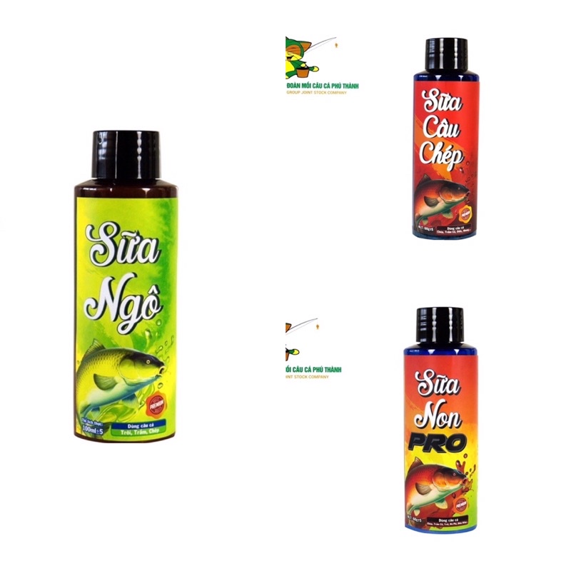 Combo gồm 3 lọ sữa câu chép, Sữa Ngô và Sữa Non Pro Mồi Câu Cá Phú Th