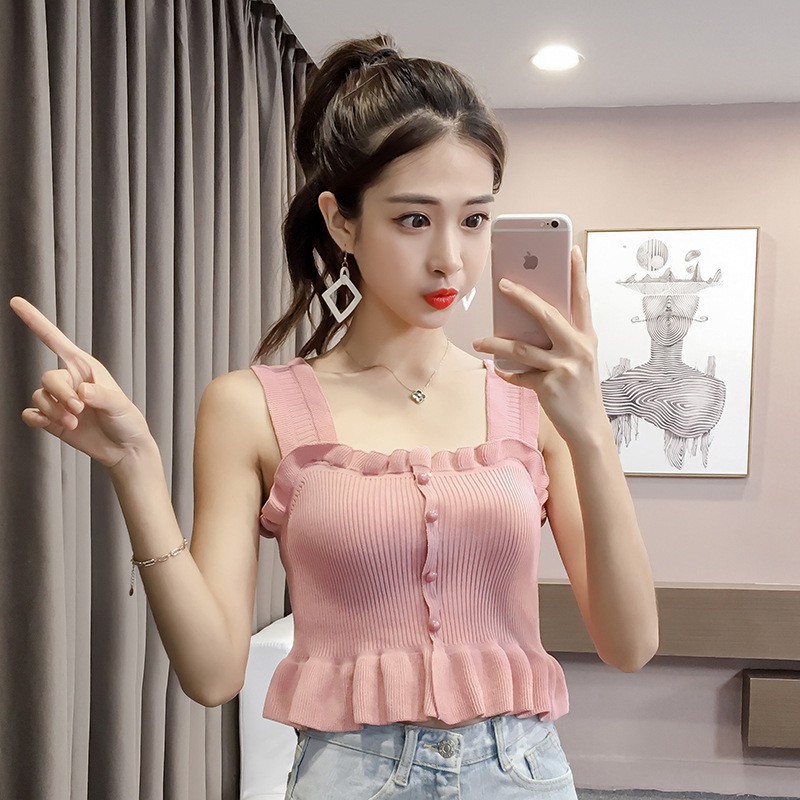 Áo Kiểu Không Tay Xếp Ly Thiết Kế Đơn Giản Hợp Thời Trang