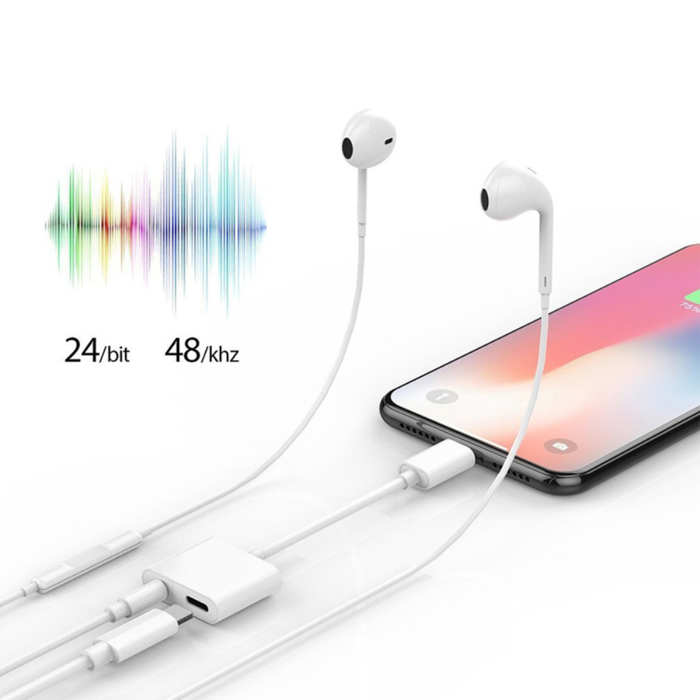 Đầu Chia Cổng Âm Thanh 3.5mm 8 Pin 2 Trong 1 Cho Iphone X Xs Max Xr 6 7 8 6s Plus