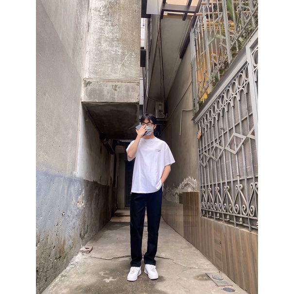 Quần Jean Đen Ống Suông Form Rộng Unisex Nam Và Nữ, Quần Dài Đen | Cest Vintage