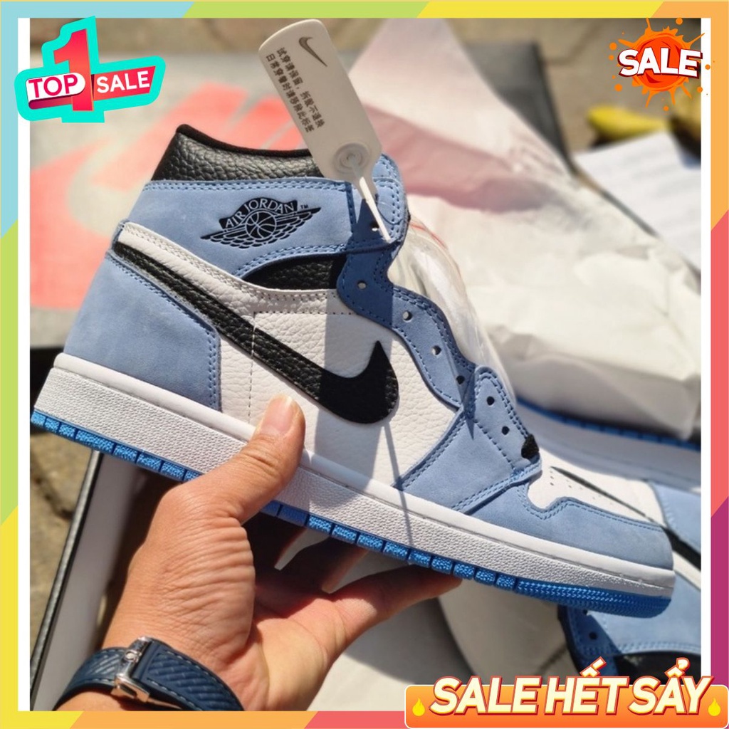 ⚡️FULL BOX⚡️Giày thể thao Jordan university blue - [Tặng chai vệ sinh giày]