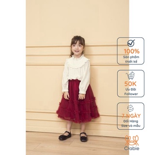 Chân Váy bé gái CRABIE thiết kế xòe lưới xếp tầng cho bé từ 3,4,5,6,7,8,9,10 tuổi - Tutu Dress - màu Đỏ