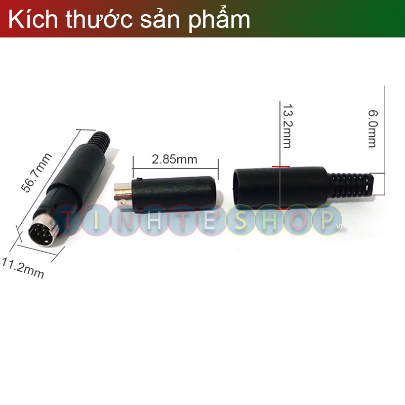 Đầu hàn Mini DIN 6 PIN Male (đầu đực) - Đầu hàn jack 6 chân kim Cáp PS2 Cáp com 6 chân - Jack hàn cổng MD6