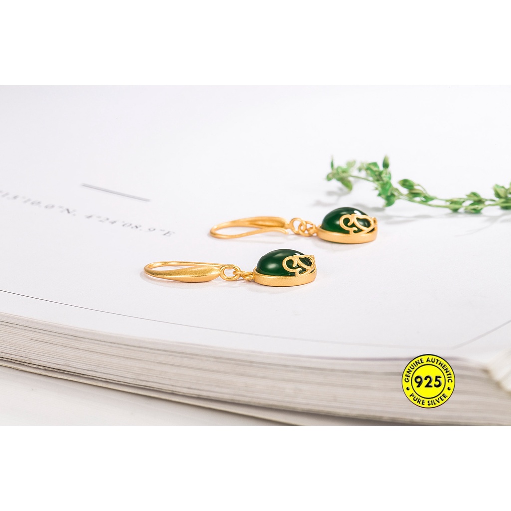 Bông Tai Mạ Bạc 925 Phong Cách Retro Trung Hoa