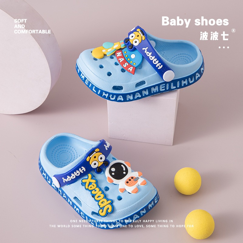 Dép sục Phi Hành Gia viền chữ cho bé trai bé gái 1-5 tuổi, sục cross siêu mềm nhẹ Tulastore