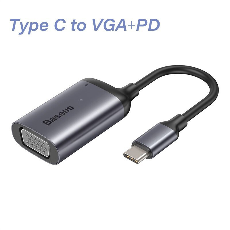 Hub Chuyển Đổi Type-C To VGA / HDMI / Mini DP (Màu Xám) Cho Macbook Pro Air Huawei Matebook - Thương Hiệu Baseus