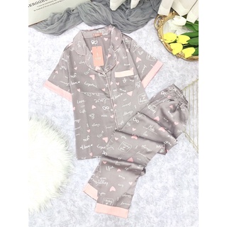 bộ lụa ngắn tay hãng sam choco áo ngắn tay quần dài bộ mặc nhà đẹp bộ pijama cao cấp
