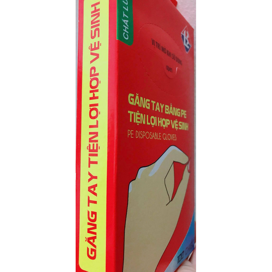 1 hộp găng tay nilong đa năng loại 1 Long Biên dùng 1 lần, hộp đủ 100 chiếc