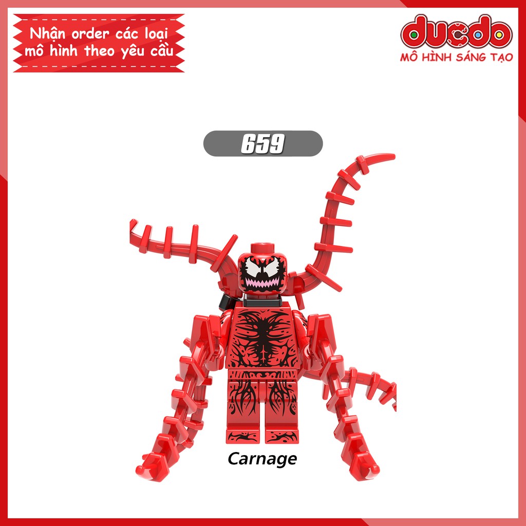 Minifigures Cranage, Domino, Spiderman, Venom, Deadpool, Cable, Warhead - Đồ chơi Lắp ghép Mini SuperHero XINH X0166