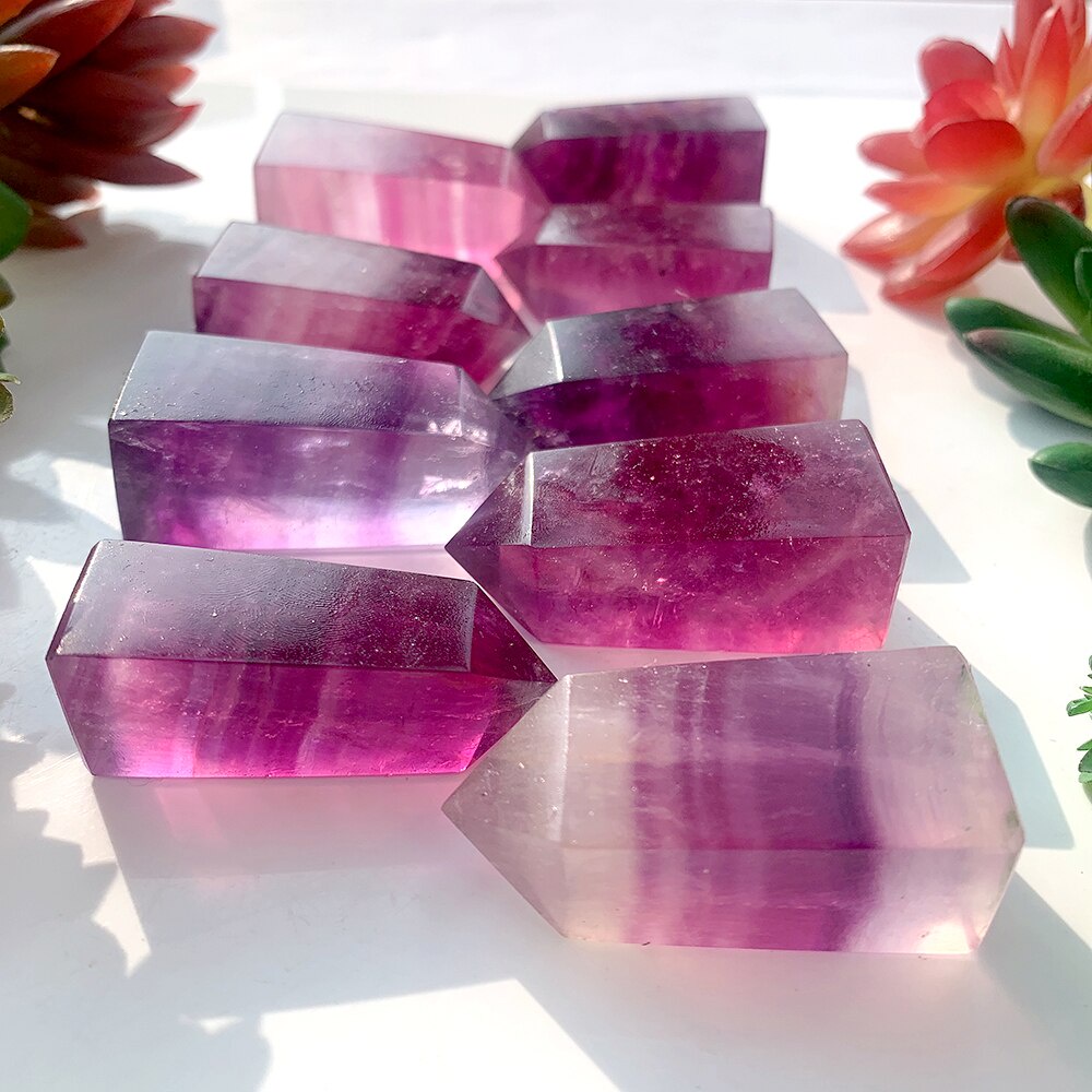 Đá Fluorite Lục Giác Tự Nhiên Nhiều Màu Sắc Dùng Trang Trí