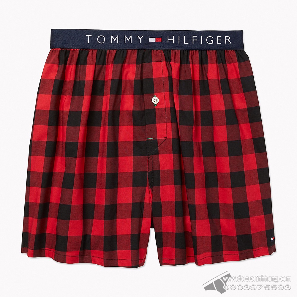 Quần boxer nam Tommy Hilfiger Organic Cotton Plaid Fashion Red