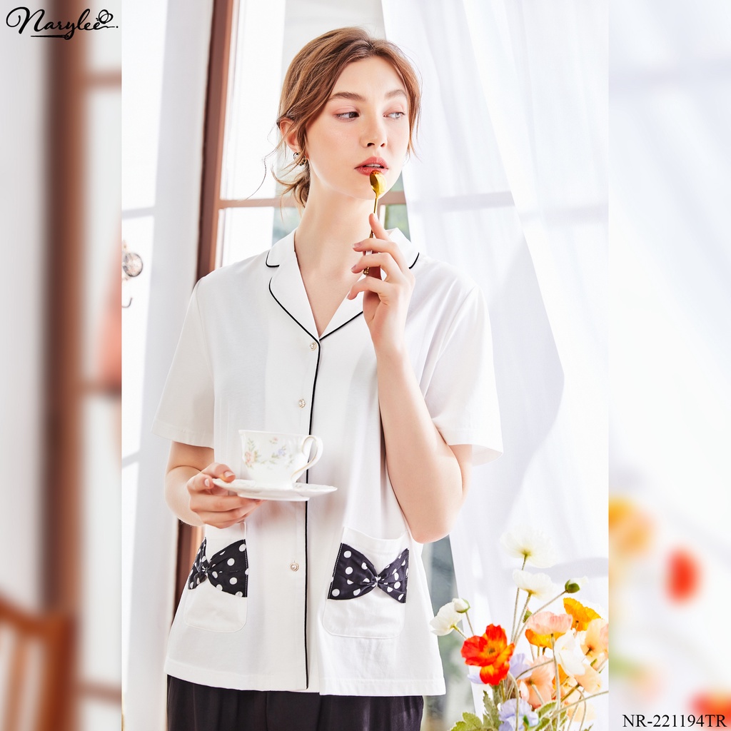 Đồ bộ mặc nhà nữ pyjama áo cộc quần lửng Narylee cotton nhập khẩu mềm mịn chống UV kháng khuẩn mã NR - 221194