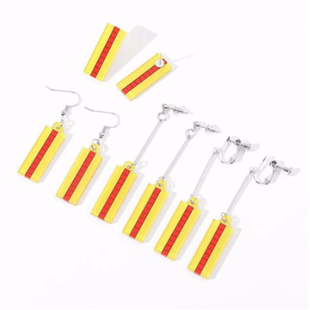Khuyên xỏ/kẹp tai bằng acrylic kiểu retro phong cách nhân vật hoạt hình Kisaki Tetta
