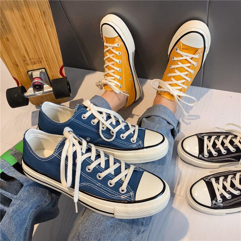 Giày Vải Canvas Cổ Thấp Phong Cách Retro Hàn Quốc Trẻ Trung Cho Nam