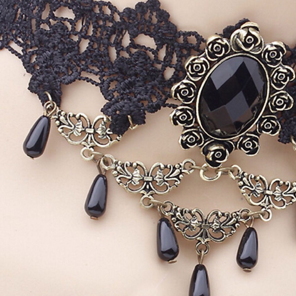 Vòng cổ choker phối ren thời trang Hàn Quốc