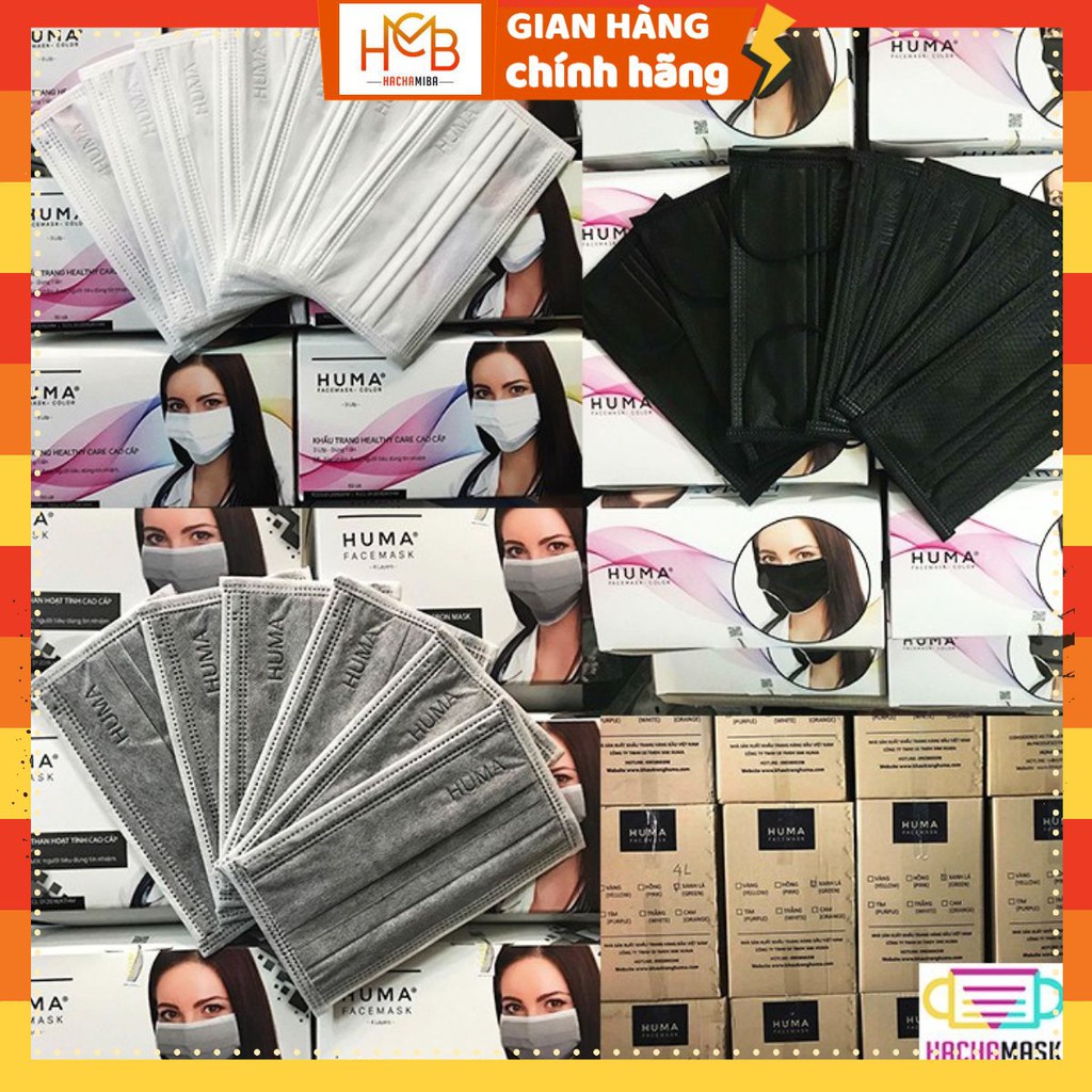 Khẩu Trang Y Tế 4 Lớp Kháng Khuẩn Xám Đen Trắng Xanh