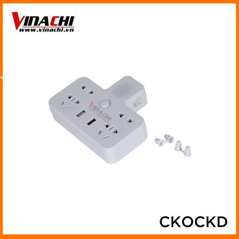 Ổ Cắm Không Dây Đa Năng - Ổ Cắm Điện Kiêm Đèn Ngủ Vinachi Tích Hợp Đèn Ngủ Với Ánh Sáng Dịu Nhẹ, Không Gây Hại Cho Mắt