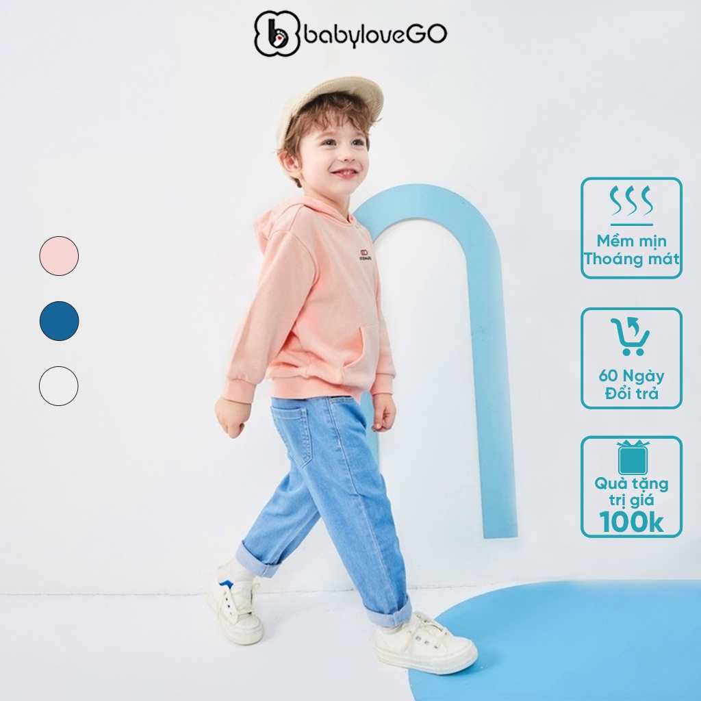 Áo hoodie bé gái BabyloveGO chất nỉ bông cho bé gái bé trai AN002 size 10-30kg