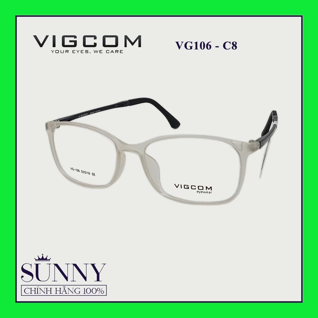 Gọng kính thời trang VIGCOM VG106 chính hãng, thiết kế dễ đeo bảo vệ mắt