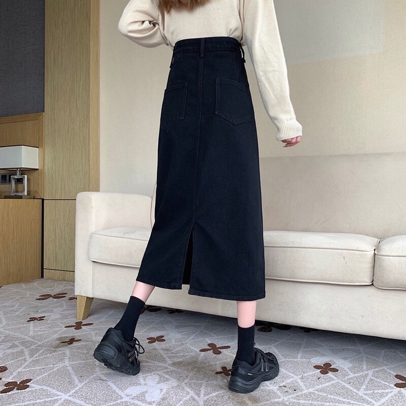 [ORDER] CHÂN VÁY JEAN ĐEN DÀI CÓ SIZE - MÃ CV01 | BigBuy360 - bigbuy360.vn
