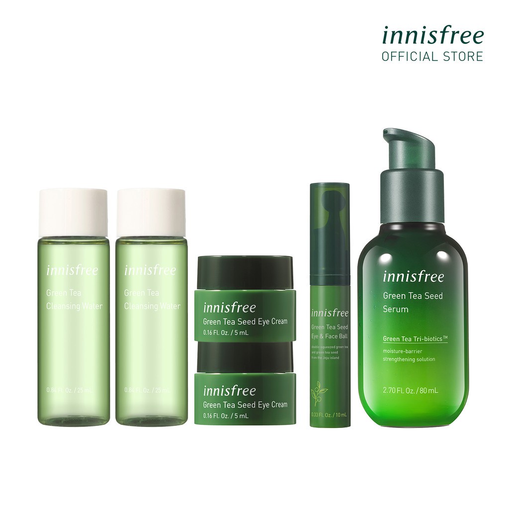 [Mã COSIF05 giảm 10% đơn 400K] Bộ sản phẩm dưỡng và cân bằng ẩm da trà xanh Innisfree Green Tea Seed Set 1