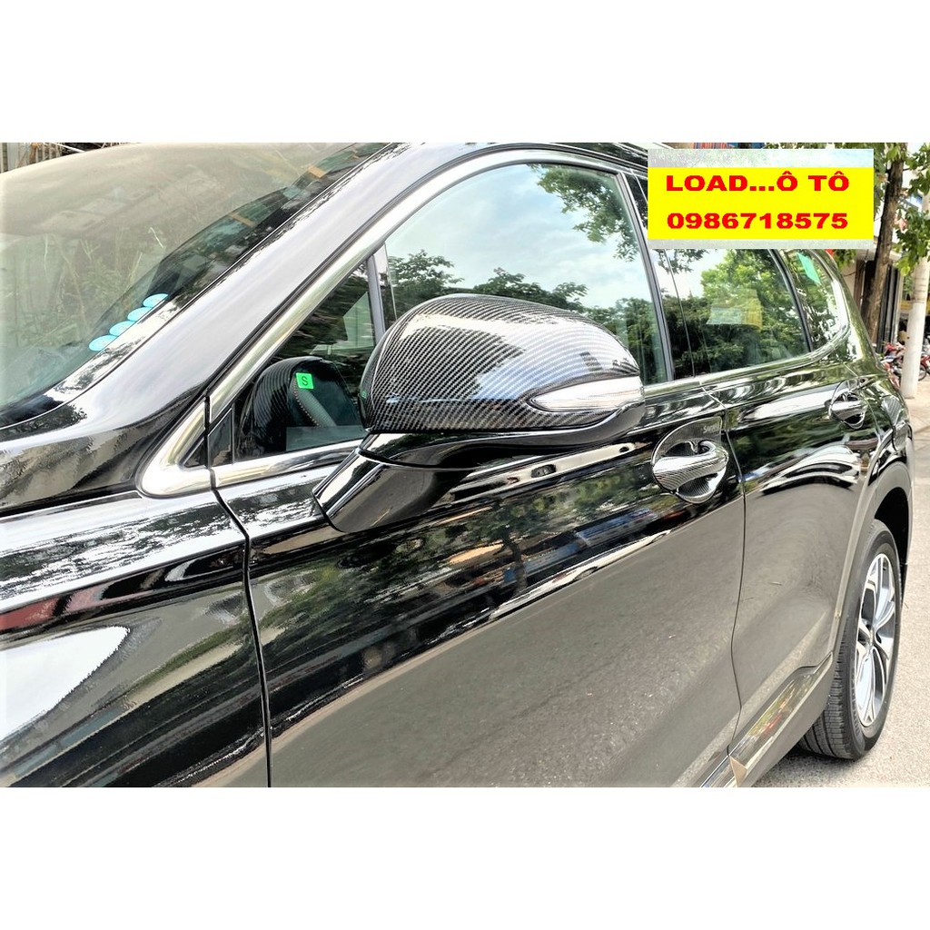 Ốp Gương Chiếu Hậu Carbon Xe Huyndai Santafe 2019-2021 Mẫu Vân Carbon Cao Cấp