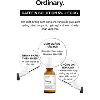 The Ordinary Caffeine Solution 5% + EGCG Serum Dưỡng Mắt 30ml [CANADA - Bill Sephora]