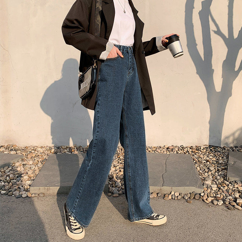 Quần Jeans Nữ Lưng Cao Ống Rộng Thời Trang