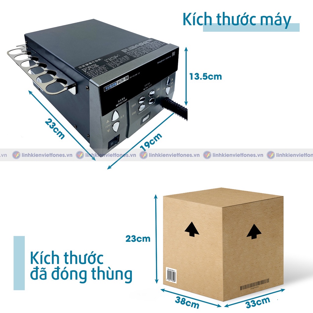 Máy khò Sugon 8620DX công suất 1000W, 100-500 độ
