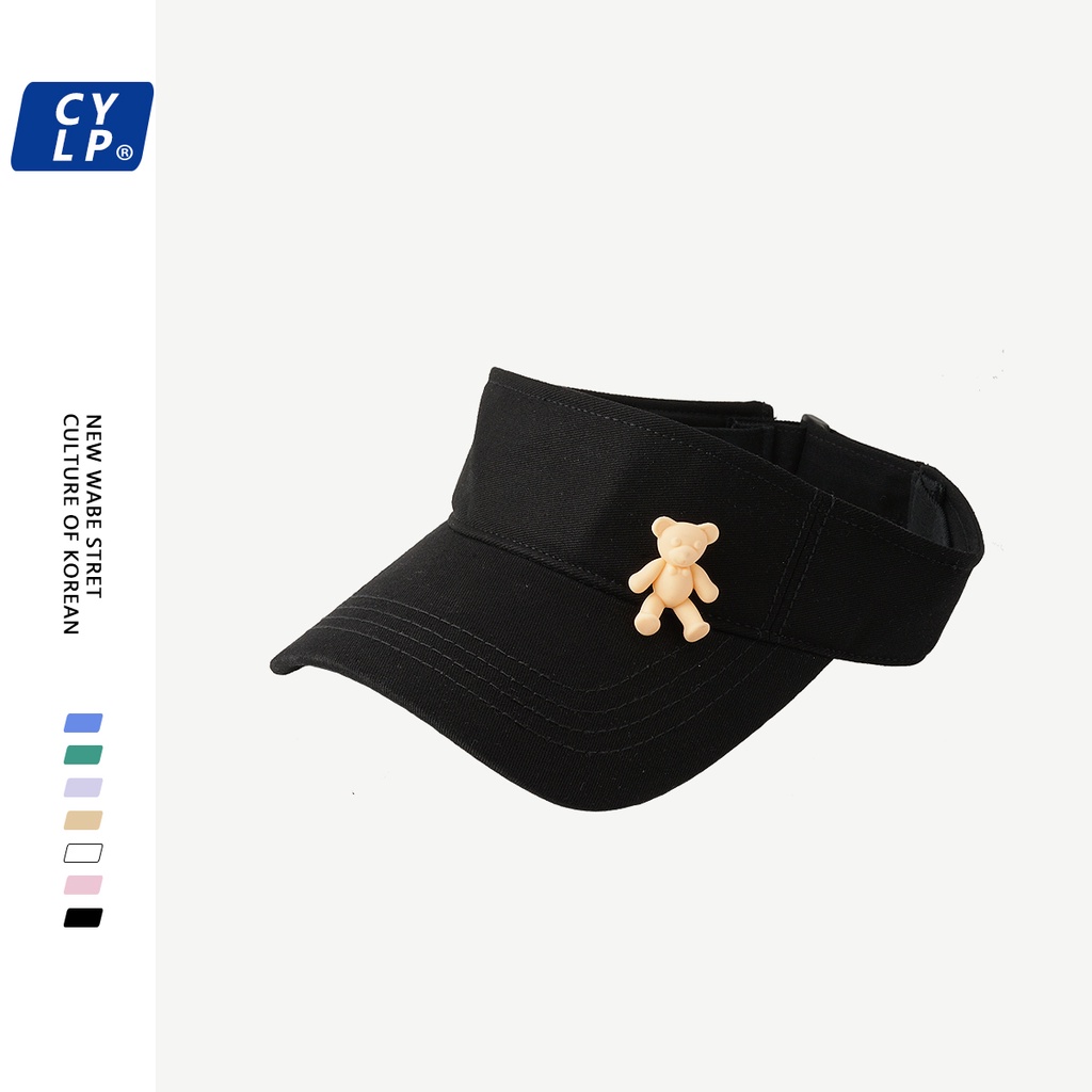 Nón Lưỡi Trai Nửa Đầu Chống Nắng Phong Cách Hàn Quốc Họa Tiết Gấu Hoạt Hình Dễ Thương