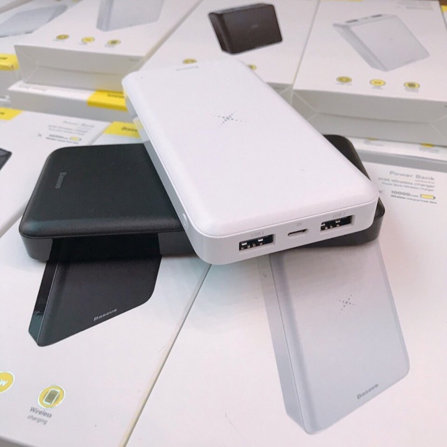 Sạc dự phòng kèm sạc không dây 10.000mah chính hãng Baseus