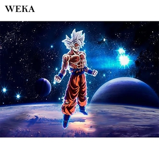 Bộ Tranh Sơn Dầu 40x50cm Tự Làm Họa Tiết Super Saiyan Độc Đáo Dùng Để Trang Trí Nhà Cửa Kèm Phụ Kiện
