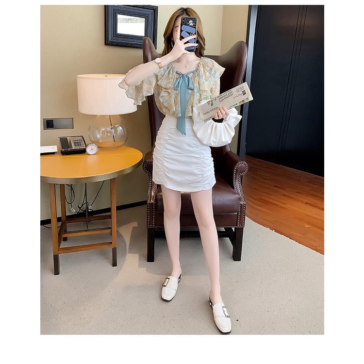 Áo Sơ Mi Chiffon Tay Bèo In Hoa Size Lớn Thời Trang Mùa Hè Cho Nữ