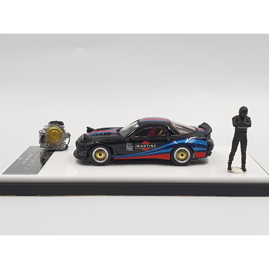 Xe Mô Hình Mazda RX-7 Tỉ lệ 1:64 Hãng sản xuất Time Micro ( Martini Đen )