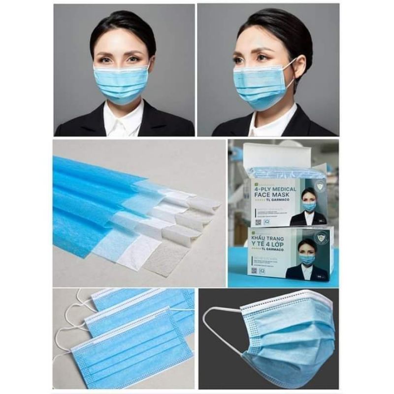 Khẩu trang y tế 4 lớp kháng khuẩn 50chiếc/1hộp