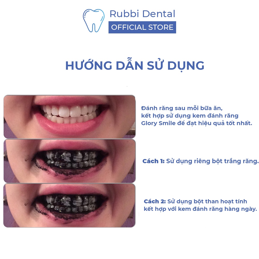 Bột than tre hoạt tính trắng sáng răng thơm miệng chính hãng GLORY SMILE - Vệ sinh chăm sóc răng miệng tại nhà