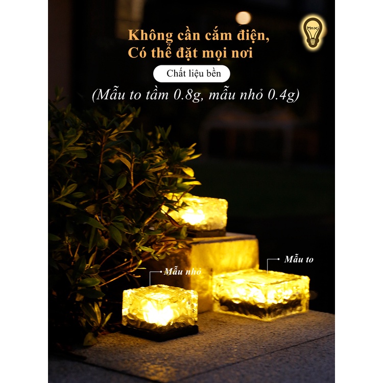【HÀNG SẴN】Đèn năng lượng mặt trời sân vườn viên đá trang trí DECOR ngoài trời chống thấm nước MOXI.