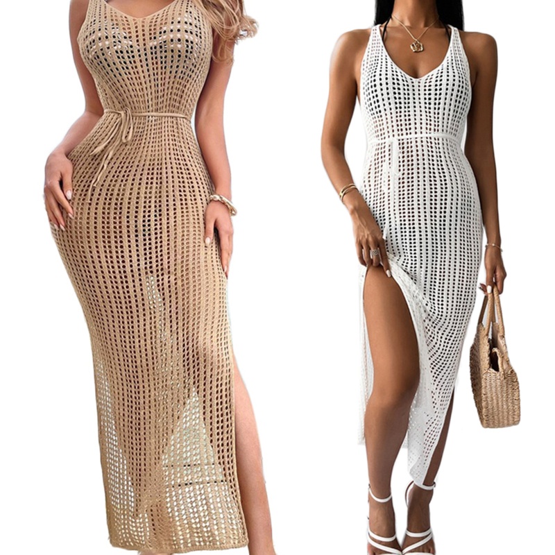 Brroa Áo Dệt Kim Mặc Ngoài Bikini Chống Nắng Thiết Kế Rỗng Gợi Cảm Cho Nữ