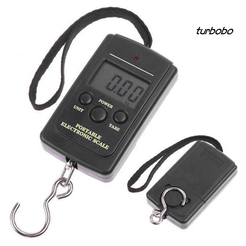 Cân Điện Tử Cầm Tay Tối Đa 40kg Kèm Móc Treo Cho Câu Cá Turbobo