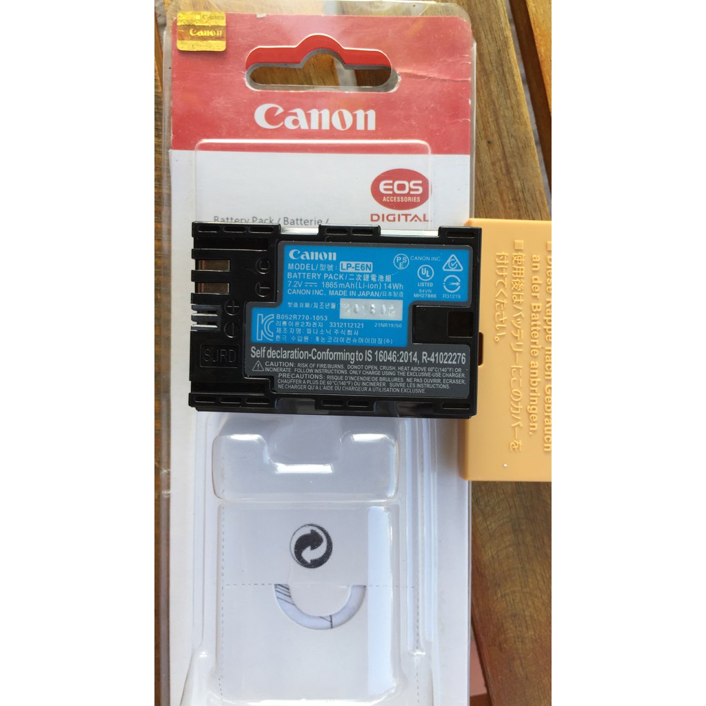 Pin Canon LP-E6N ( xịn ) vĩ giấy dùng cho Canon 60D, 70D, 80D, 6D, 6 II, 5D Mark II, III, IV, 5DS, 5DSR, 7D, 7DII,,,