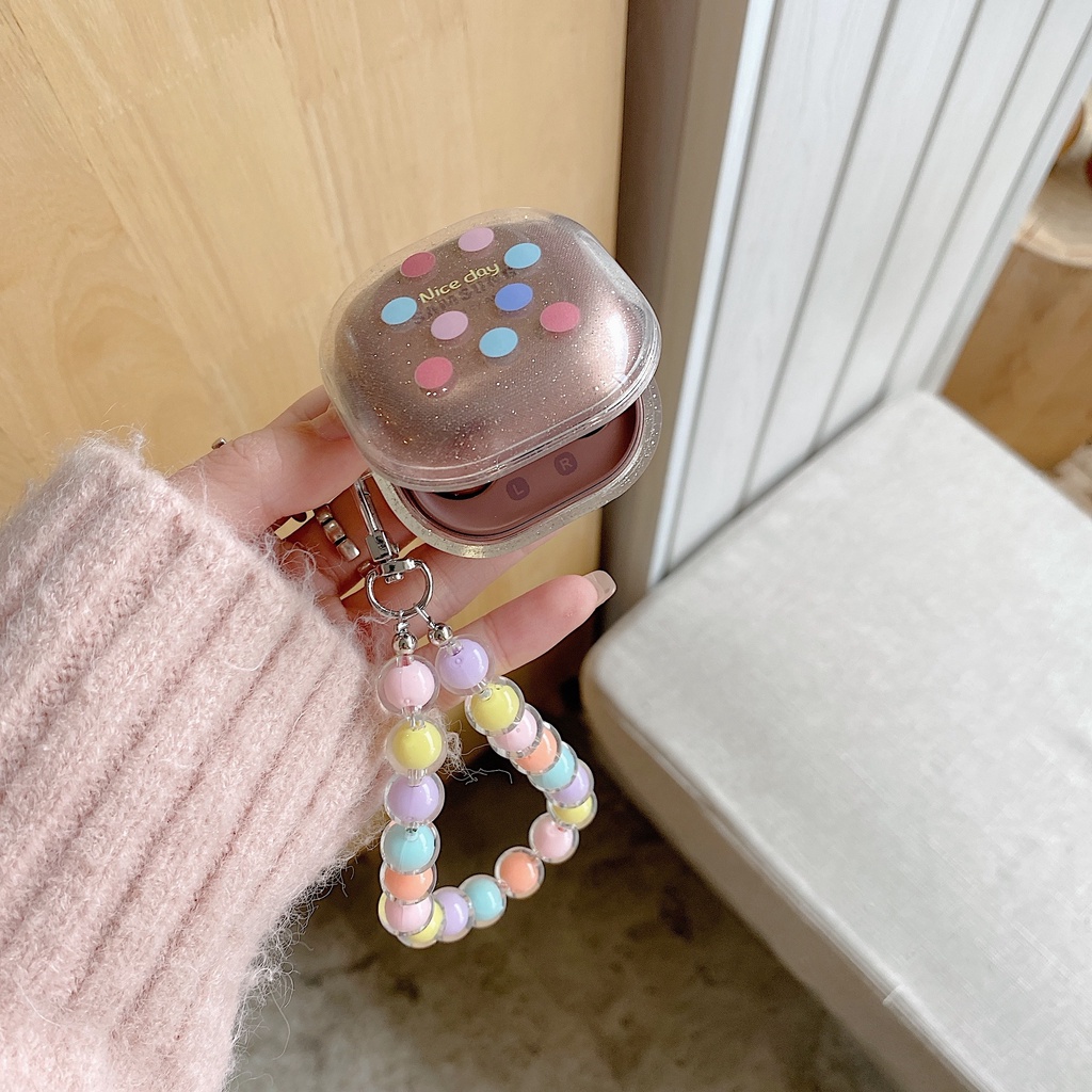 Vỏ Bảo Vệ Hộp Sạc Tai Nghe Bluetooth Không Dây Galaxy Buds Live / Buds 2 / Buds Pro / Buds 2 Pro Bằng Silicon Tpu Mềm Trong Suốt Họa Tiết Chấm Bi Nhiều Màu