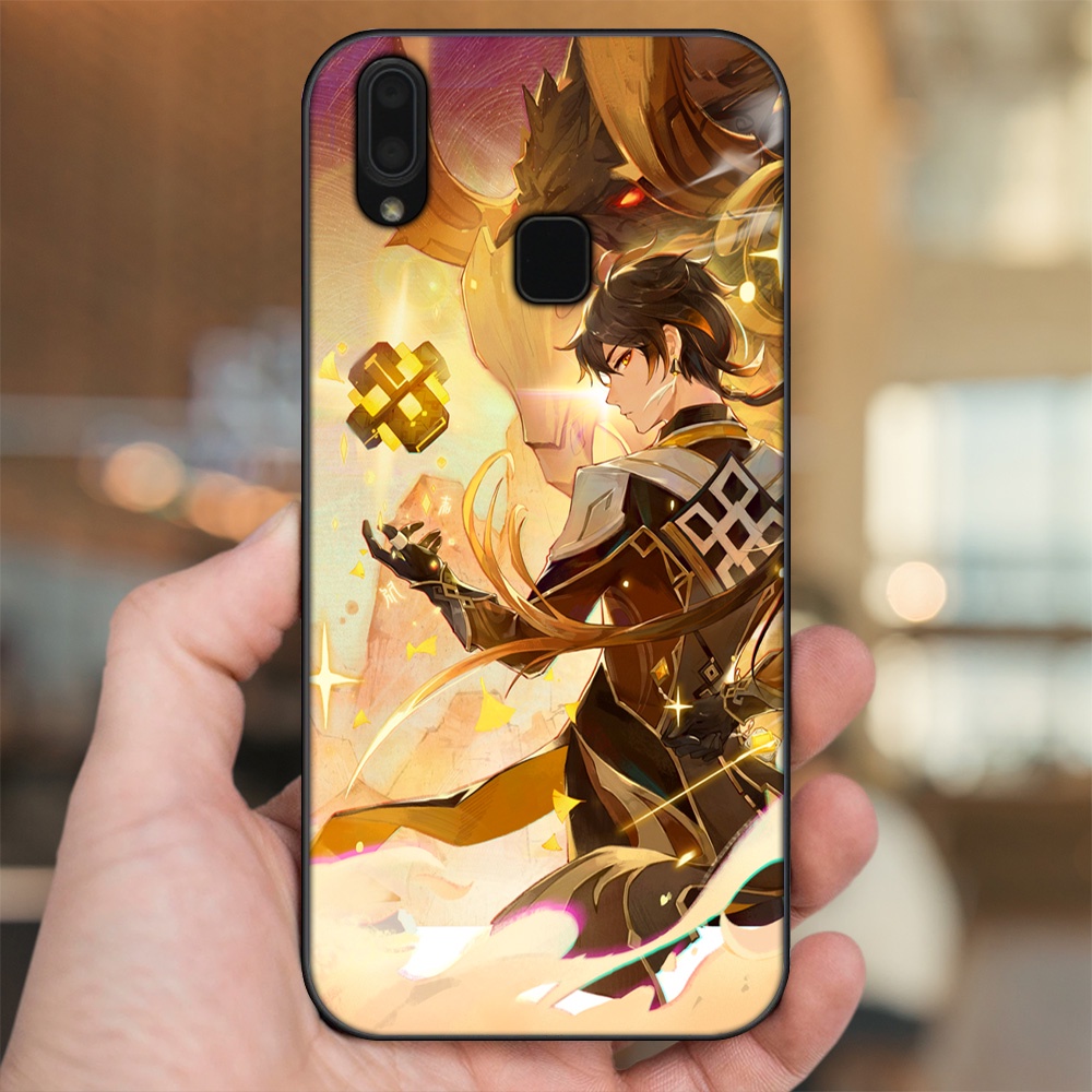 Ốp lưng Vivo Y91, Y95 viền đen in hình Zhongli Genshin Impact