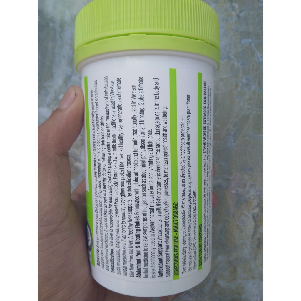 Giải độc gan Swisse Ultiboost Liver Detox 200 viên Mẫu mới