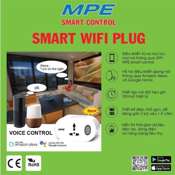 Ổ cắm thông minh đa năng SMART WIFI 16A SWP16-3 MPE - Điện Việt