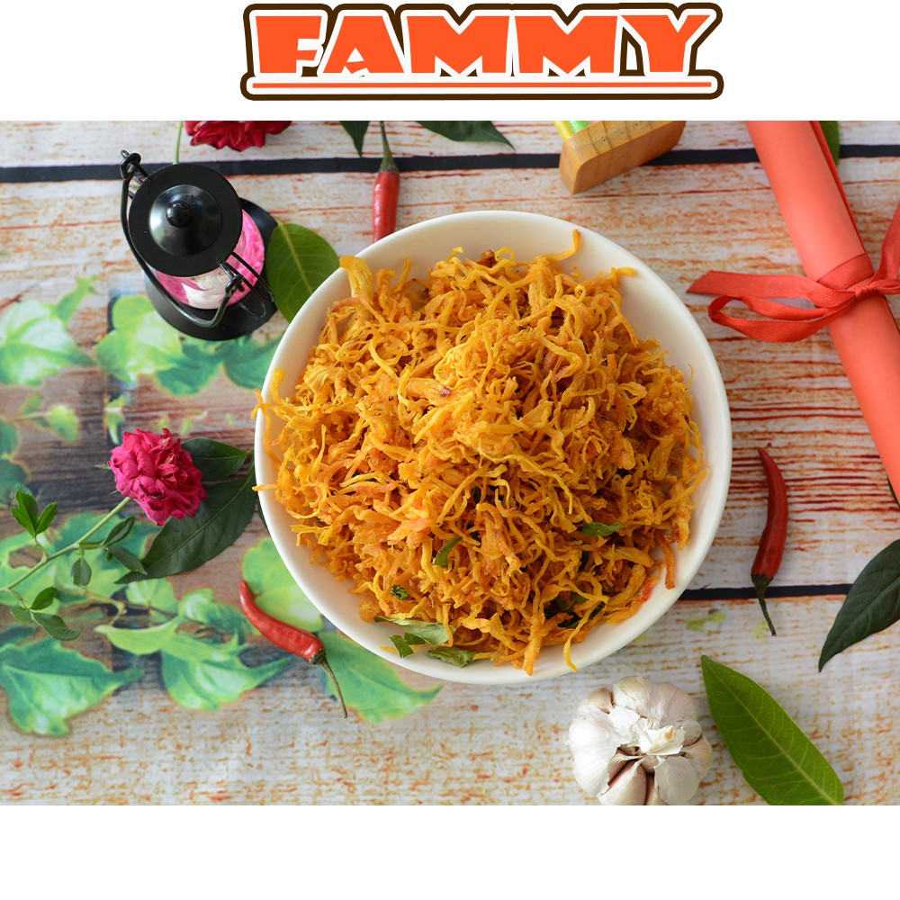 Khô gà lá chanh 50g FAMMY, đồ ăn vặt Đà Lạt vừa rẻ vừa ngon | BigBuy360 - bigbuy360.vn